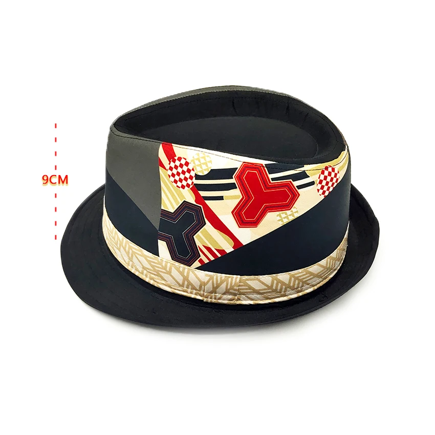 Cheap Colorful Print Dance Wide Brim Unisex Men Panama Fedora Hat Cowboy Kids Jazz-Caps Fedora Hats Women Wholesale 2021