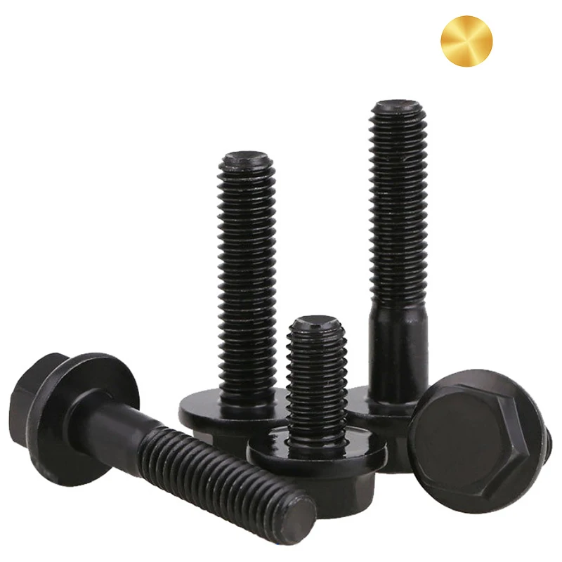 China m10 m12 m16 hex flange black 8.8 gradestandard size high tensile high strength plow track shoe bolts and nuts