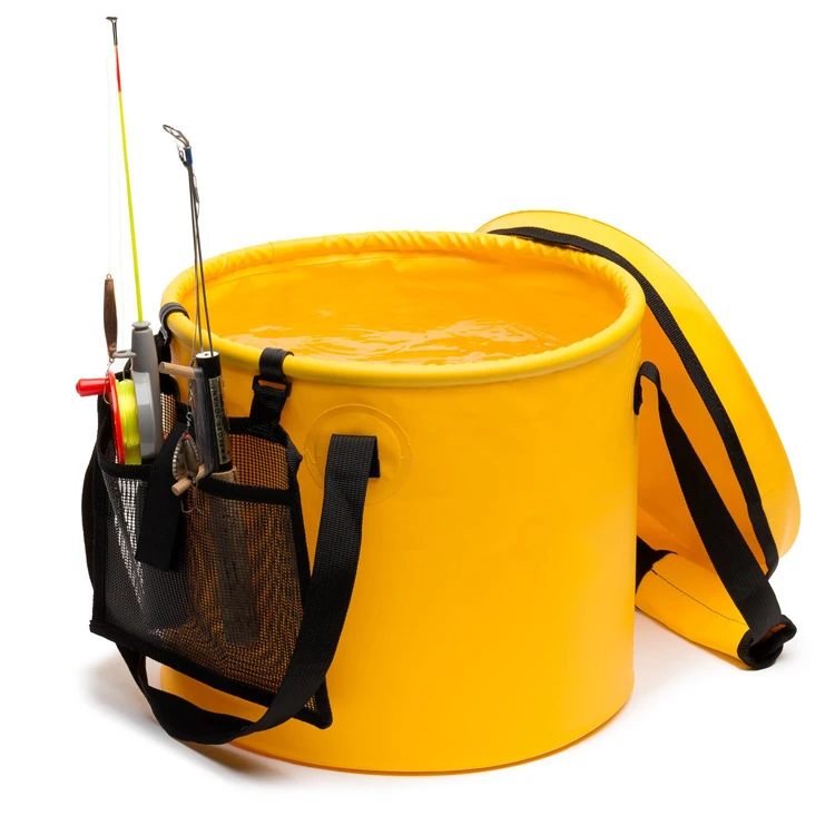 500D PVC Tarpaulin Collapsible Bucket for Camping, Fishing, Car Washing