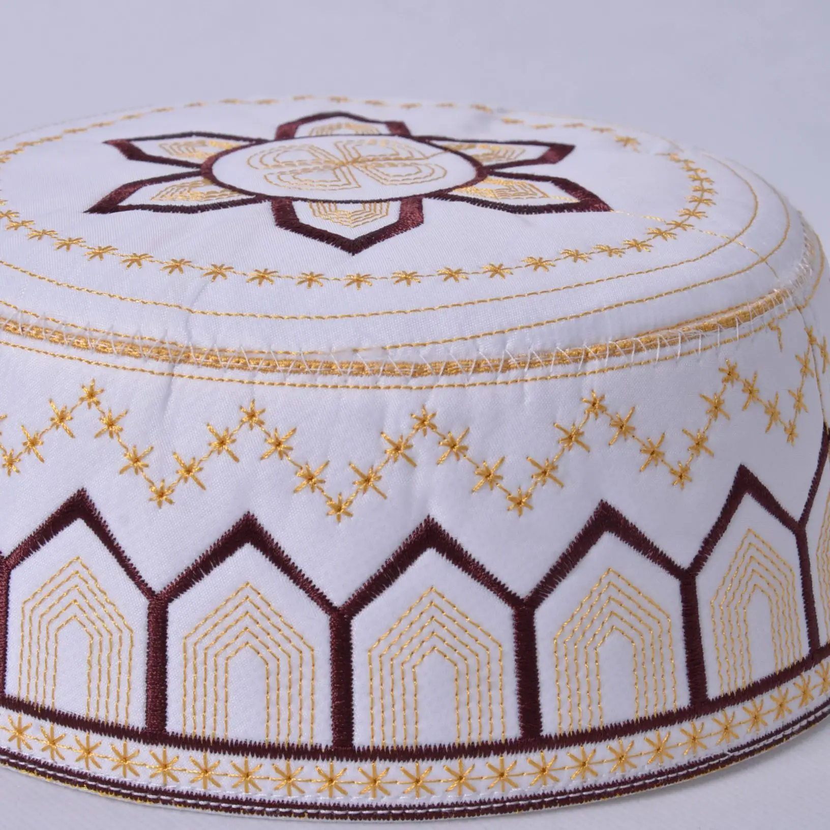 Factory Direct Sale Islamic Prayer Embroidery Men Muslim Cap Hat Islamic Computer Hat