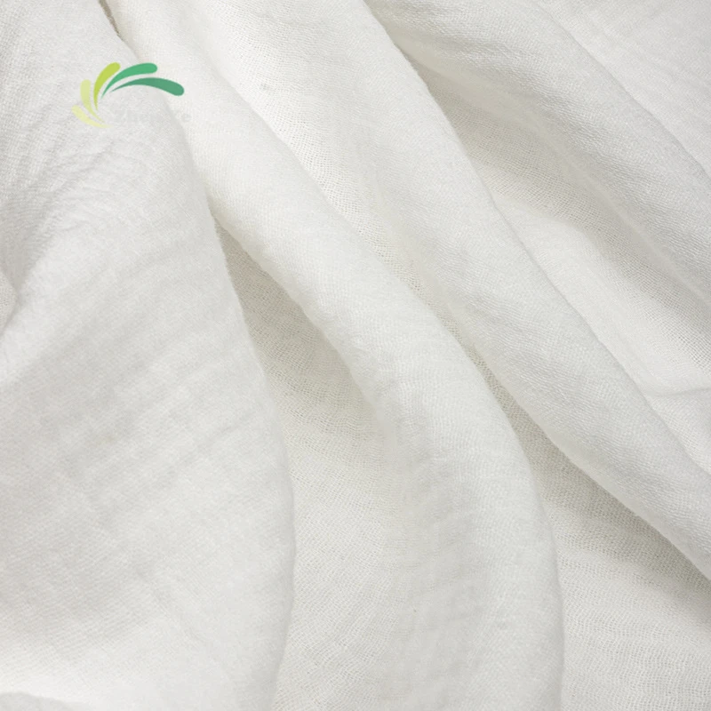 wholesale 100% cotton Organic double layers  gauze fabric good quality plain fabric for Newborn baby swaddle pajama blanket
