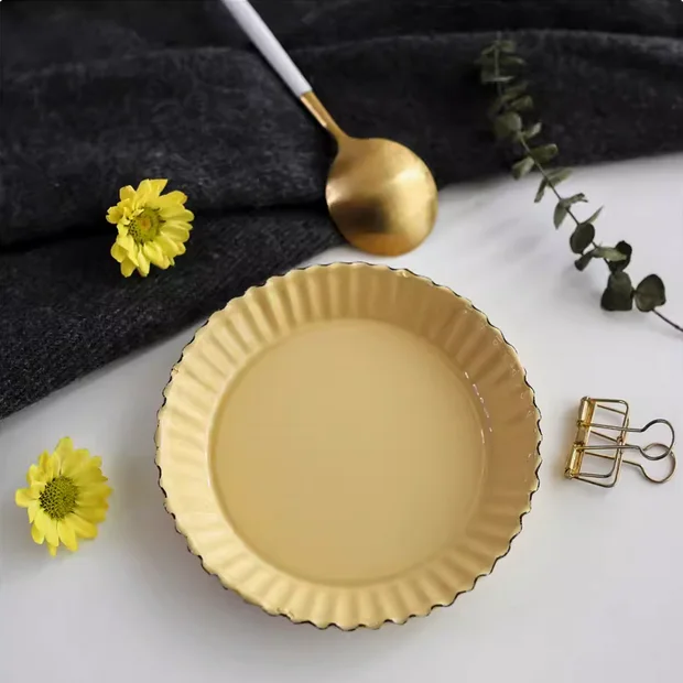 Dia 12 cm Enamel Steel Plate Ice Cream Cold Plate Serving Dish customized available enamel cake plate
