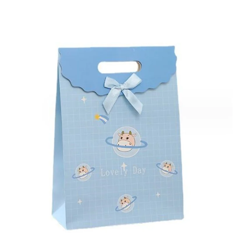 Custom Service Paper Gift Bag Packaging Bulk Flat Pack Wholesale Shopping Birthday Bags For Guest Favor