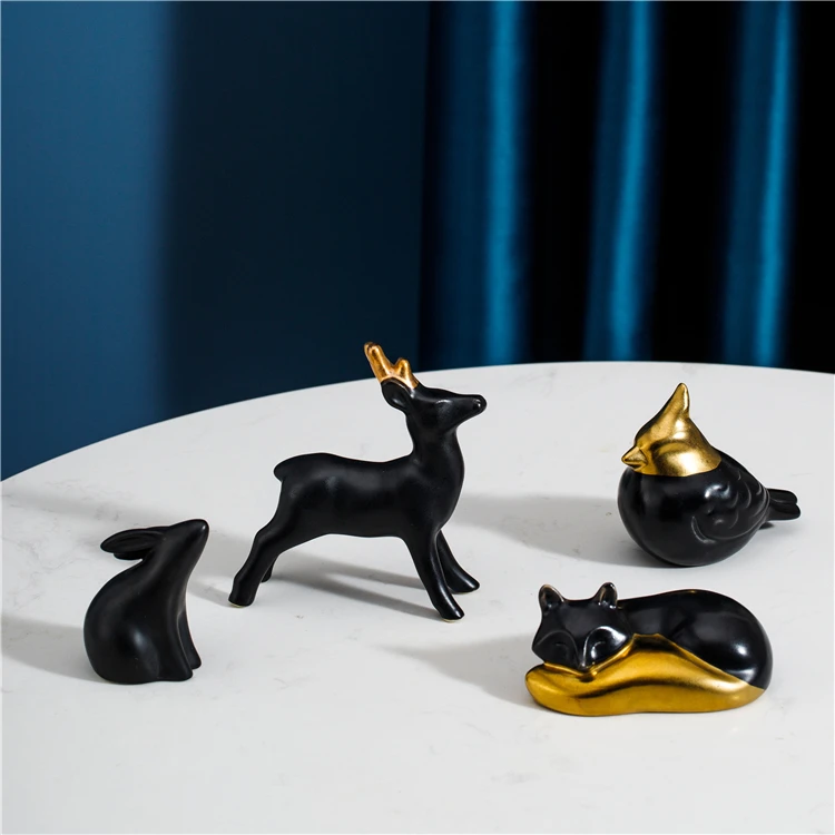 Modern stylish custom logo fox design hotel office ceramic tabletop decorations luxury home decor