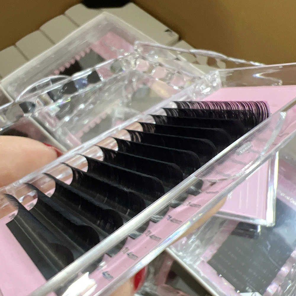 High Quality Lash Vendor 0.03 0.05 0.07 C CC D L M Curl Silk Volume Faux Mink Individual Lashes Tray Supplies Eyelash Extension