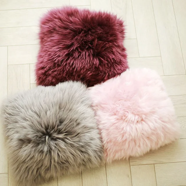 China Factory 100% real sheepskin pillow cushions