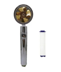 Water Saving Flow 360 Degrees Shower Rotating Small Fan ABS Rain High Pressure spray Nozzle Bathroom Accessories Shower Head