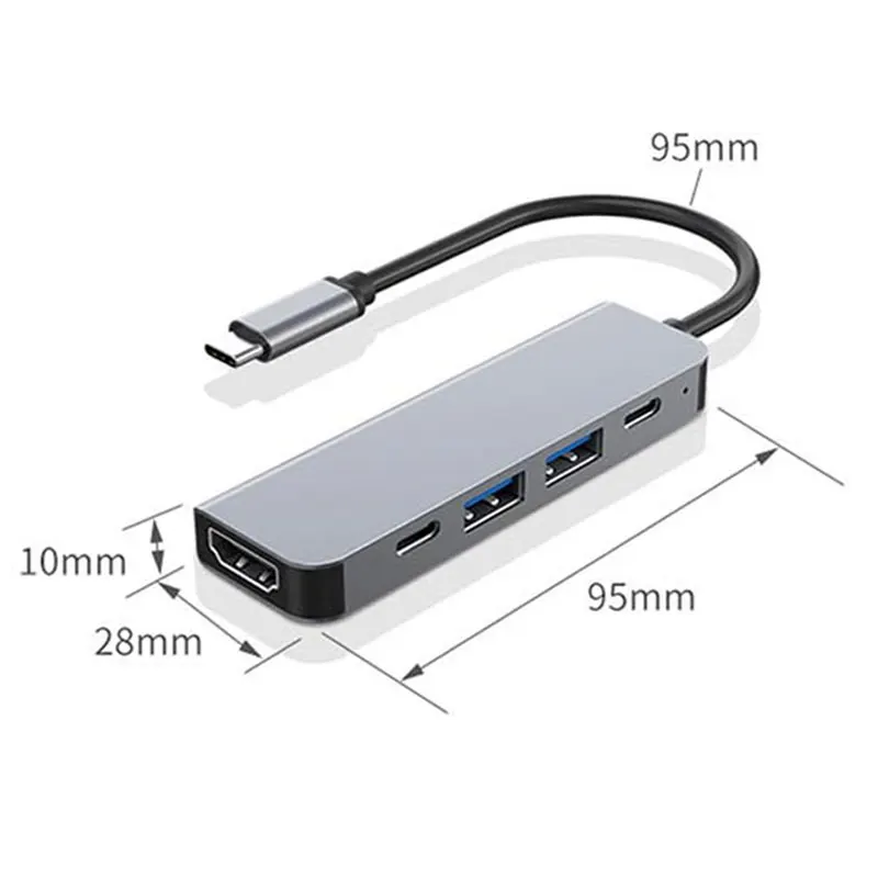 Promotional  Type-c docking station HUB expansion  converter notebook USB hub 5 in 1 aluminum alloy