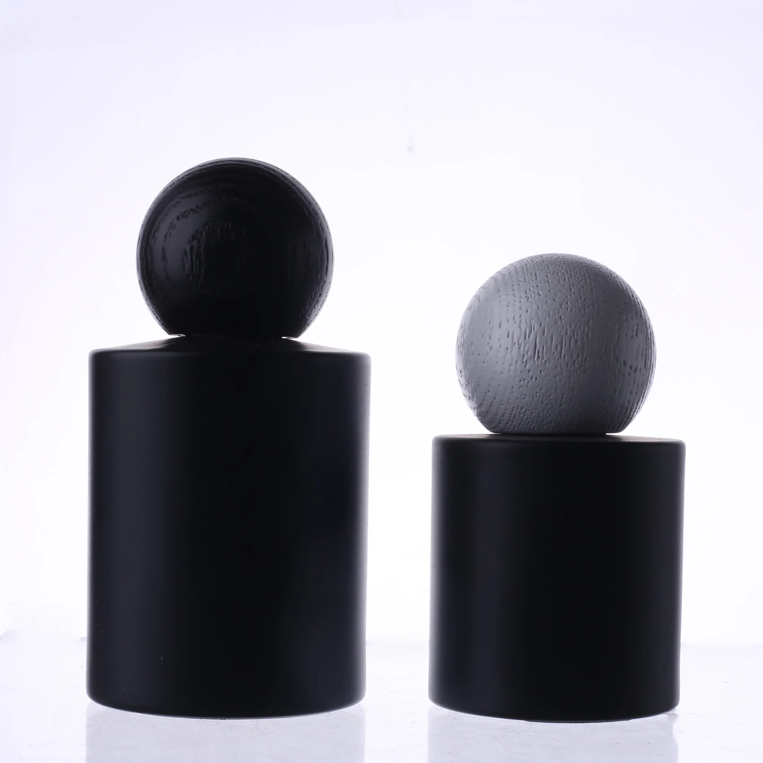 Perfume Bottle Matte Black 30ml 50ml 100ml Flat Shoulder Round Cylinder Glass Perfume Bottle