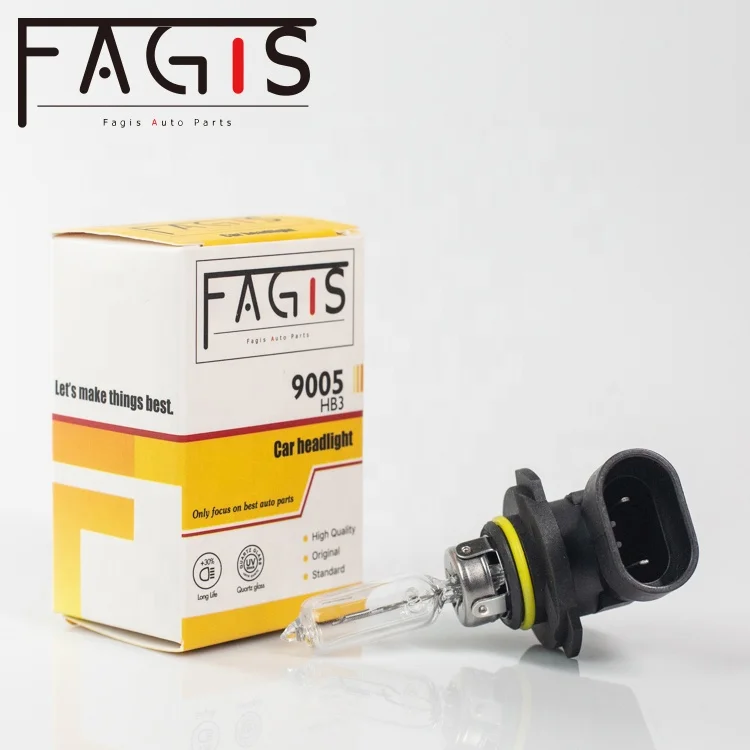 Fagis car headlight bulb hb3 9005 quartz glass 12v 65w auto halogen lamp