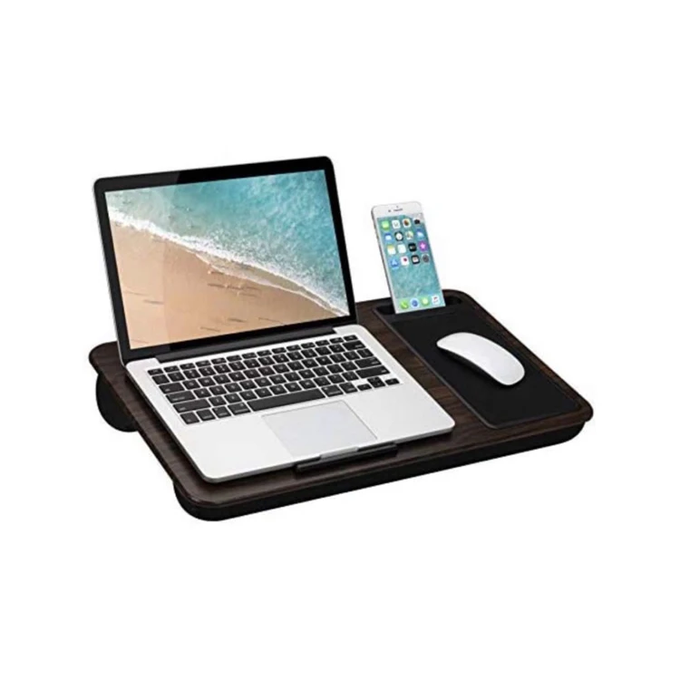 Многофункциональный портативный компьютерный стол из бамбука с подушкой