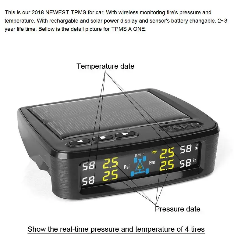 SPY wireless solar power car premium TPMS