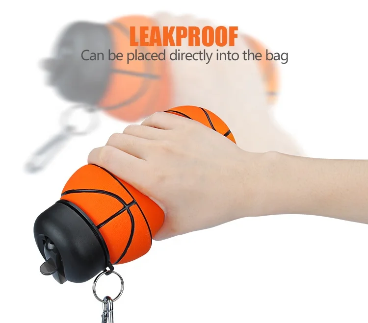 Promotional Foldable PP Basketball-Shaped Water Bottle Leak-Proof with High Thermal Insulation for Fitness and Schools