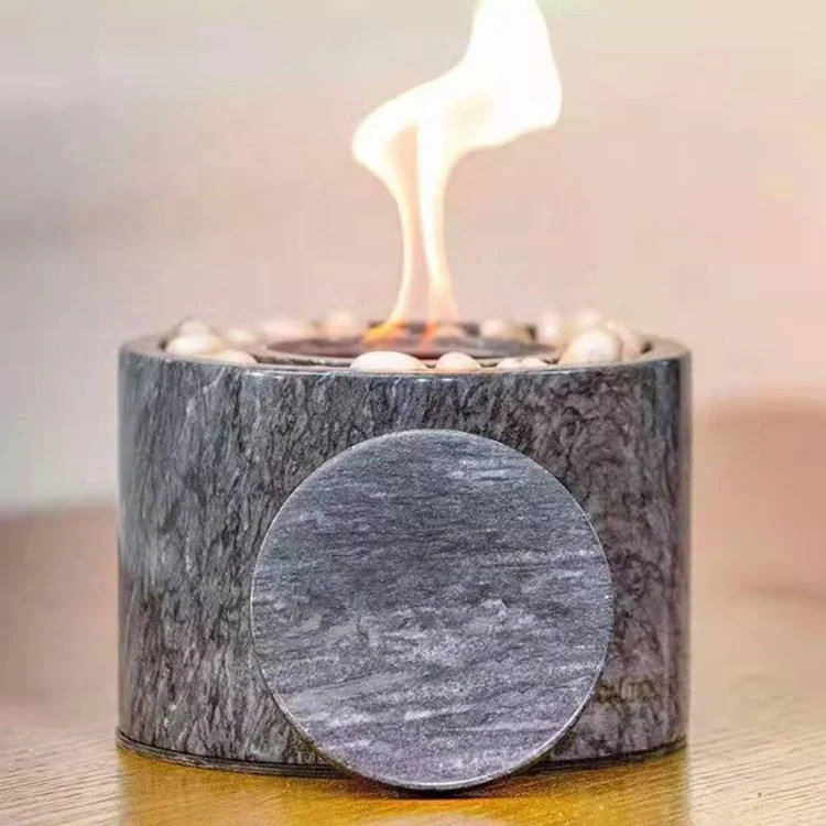 Real Marble Portable Stone Fire Pit Tabletop Marble Fireplace Fire Bowl Fireplace For Parties