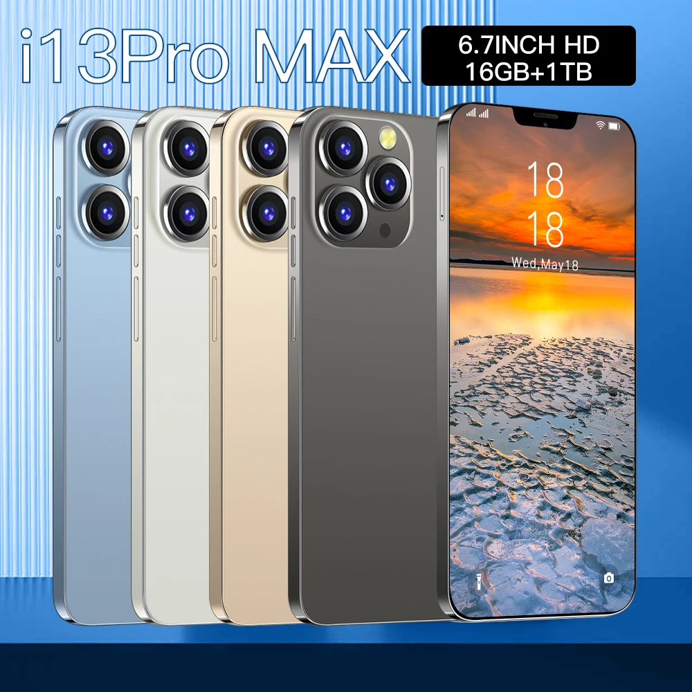 New Cheap High Quality  i13Pro Max  5G smartphone 16GB+1TB  Android  Global version mobile phone