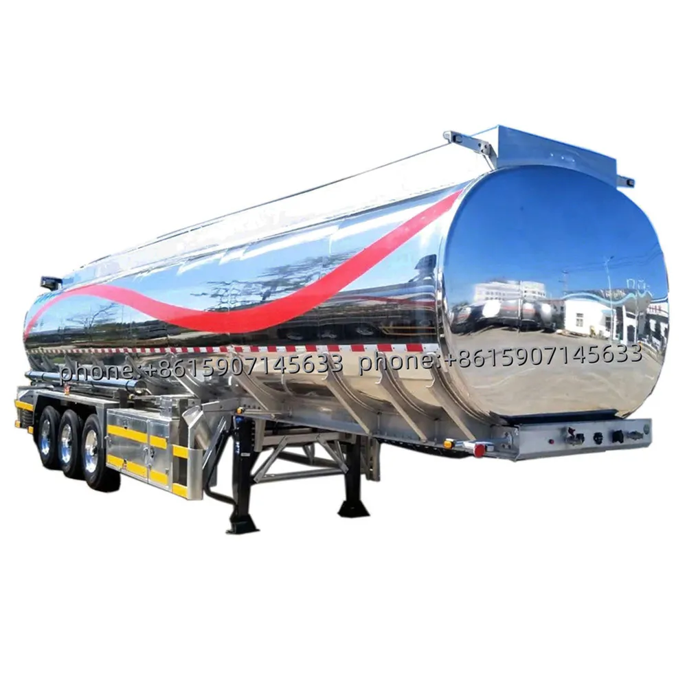 Light tare weight diesel transporting fuel oil tank 3 axle 40cbm aluminum tanker trailer