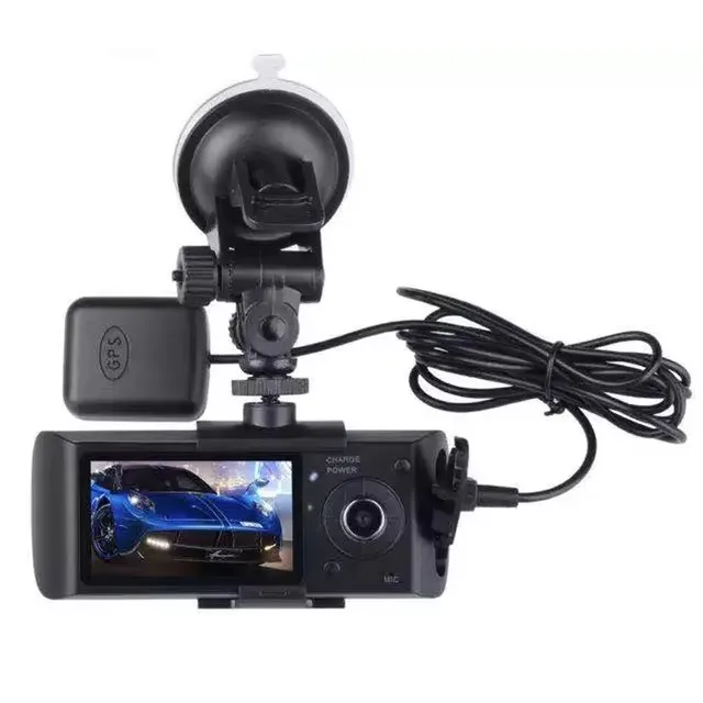 300 м видеорегистратор с двойным объективом 720P с GPS 2,7 дюймов видеорегистратор Автомобильный видеорегистратор с петлей записи G-сенсор