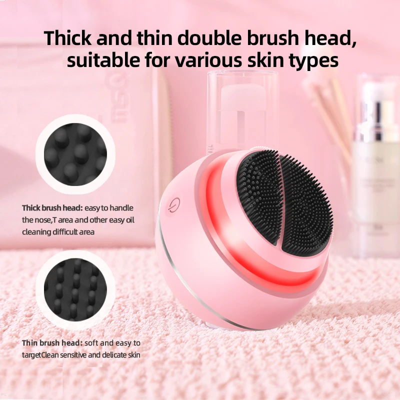 Factory Customized 10-in-1 sonic cleansing brush face without hand numbness waterproof high frequency silicone ems face machine