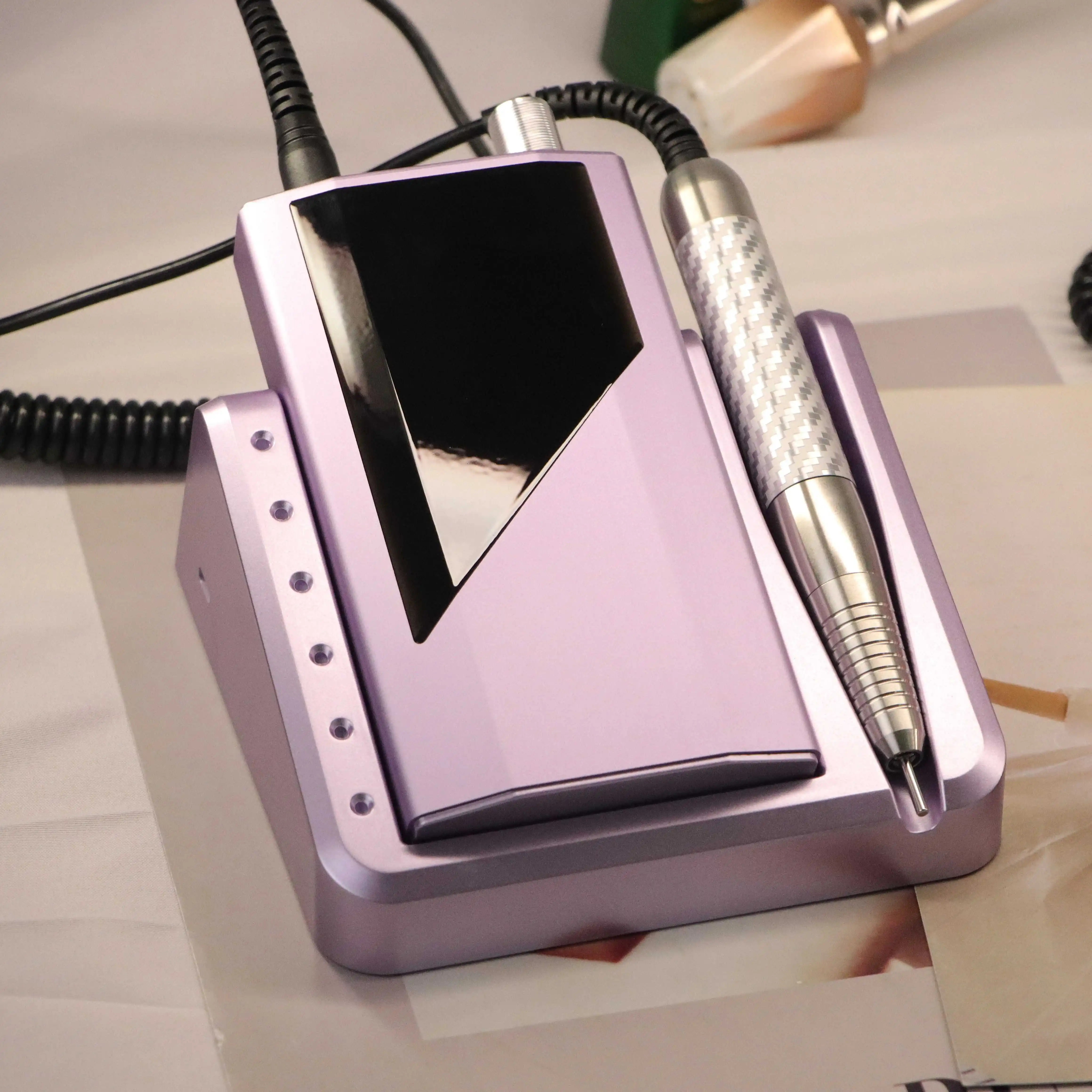 High Torque 40000rpm Brushless Acrylic Gel Polisher Wireless Rechargeable Electric Manicure Portable Handle Nail Drill Machine