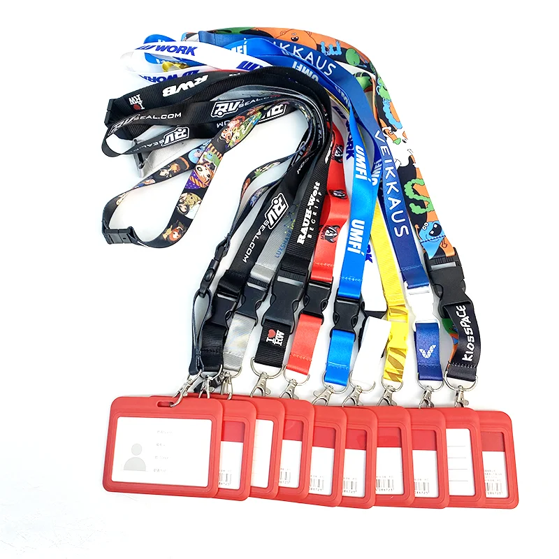 Customizable Logo Polyester Lanyard with Badge Silk Screen and Offset Printing Techniques Available