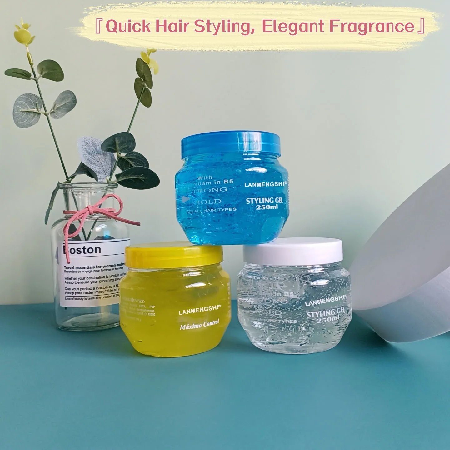 Own brand gel gloss and jam hair gel wholesale curl styling hair gel