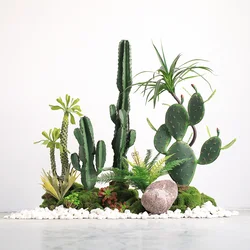 Flochess home decor cactus indoor Decoration Set  Artificial Plant