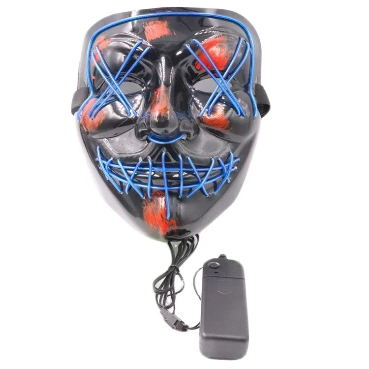 Cosplay Glowing In The Dark Mask Scary Halloween Mask LED Light Up LED Neon Halloween Mask ECOPARTY