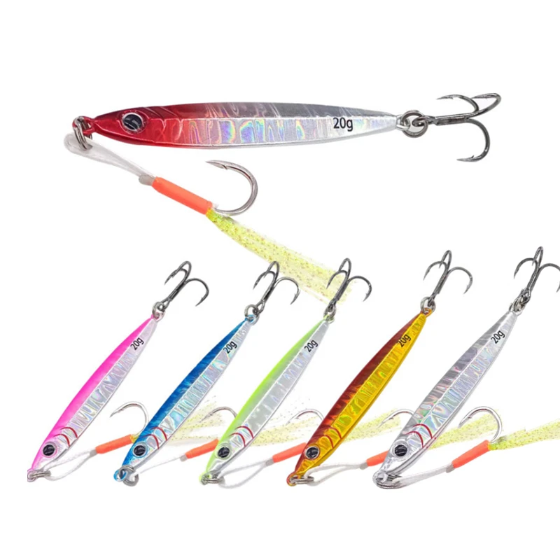 Wholesale Slow Pitch Jigs Lure Sinking Jigging Lure 10g 15g 20g 30g 40g Metal Fishing Lures