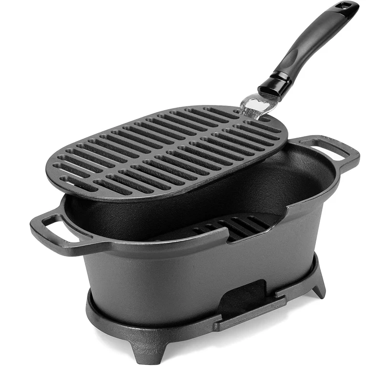 Outdoor Cast Iron Table Top Portable Barbecue Charcoal Grill Cast Iron Mini Bbq Grill Stove