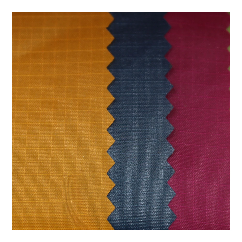 water repellent waterproof 70d 210t  ripstop nylon taffeta fabric with  pu coated