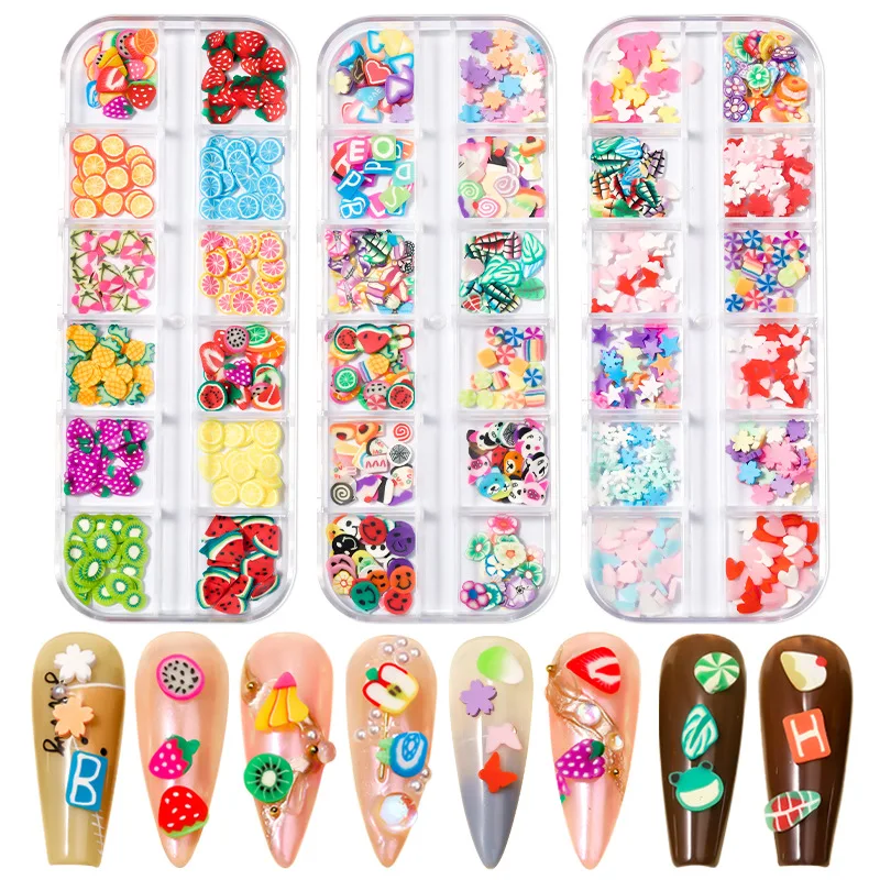 Flower Nail Sequins Fruit Star Nail Decoration Art Sticker DIY Nail Charms