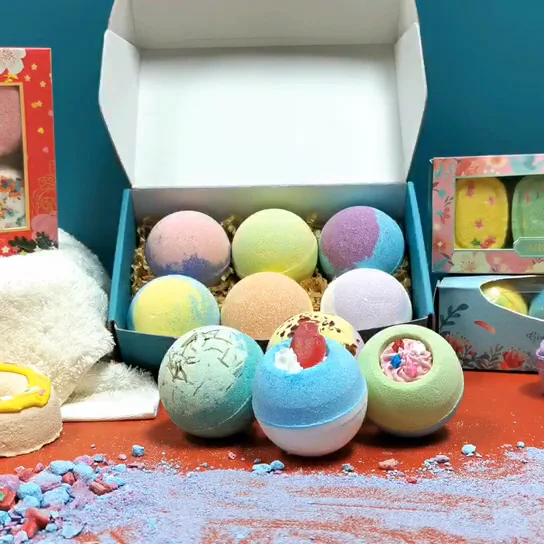 
Color handmade bubble golden mini organic relaxing spa fizzy bath bomb set 