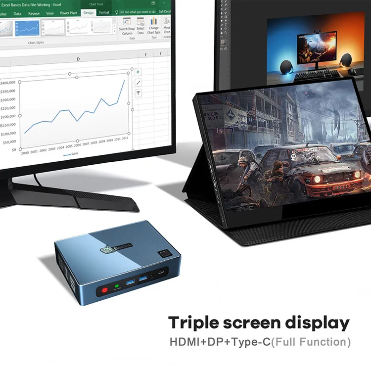 Beelink GTi 11 Gaming Mini PC In tel 11th Core i5 1135G7 16GB DDR4 500GB SSD Win 10 Office Computer win11 Gamer