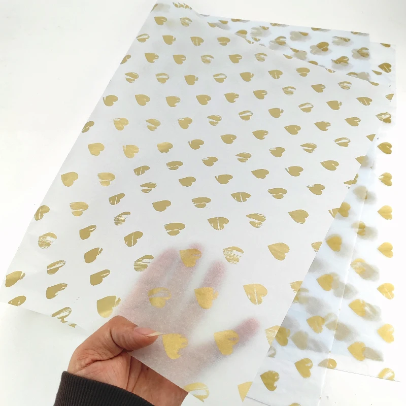 Custom Wrapping Tissue Paper Gold dot on black background Golden Love For Packaging