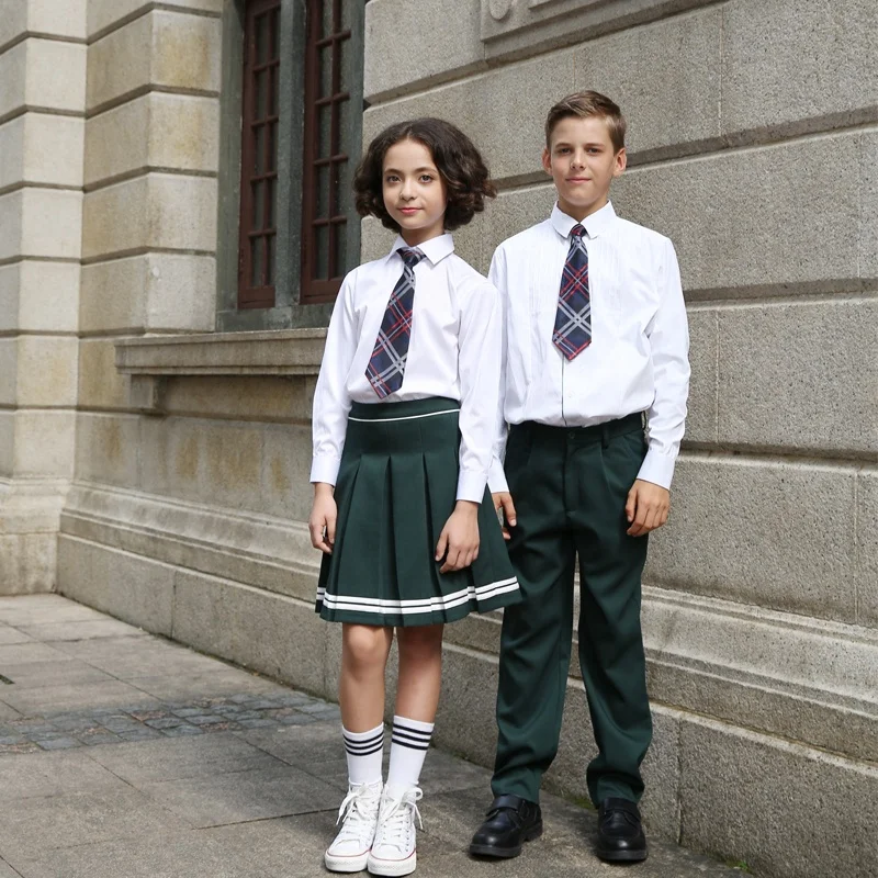 Factory Directly Custom Fashion Kids School Uniform primary junior Students White Cotton Boys girls School Shirt