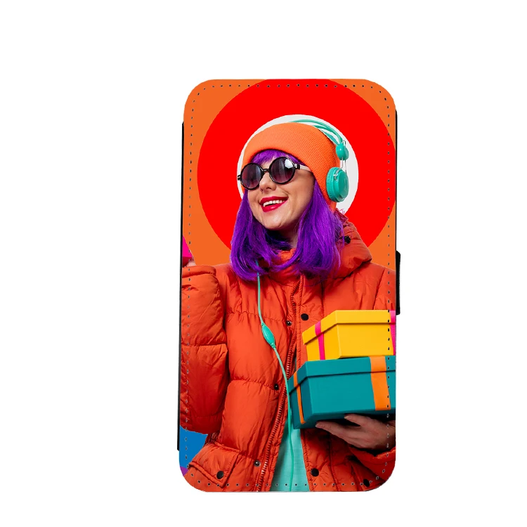 Subli-forward  Customized 2D Sublimation Blanks Leather Flip Phone Case Wallet Case  with soft TPU case inside for IPhone 13