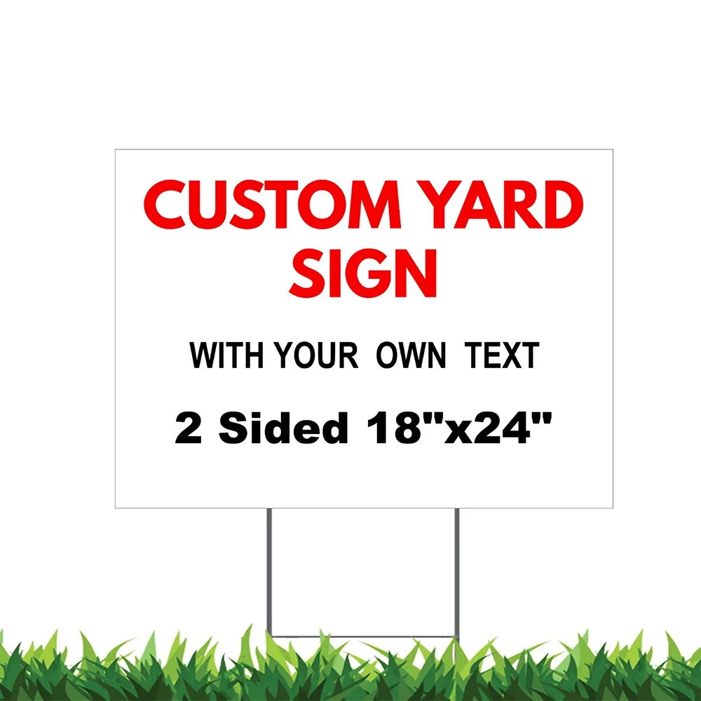 Factory custom wholesale corrugated plastic letter blank coroplast 24x18 yard sale signs advertising with stakes