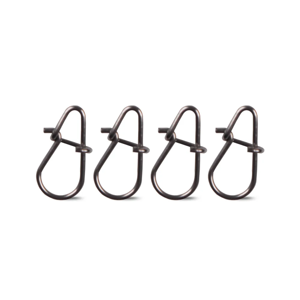 Stainless Steel FishHook Fishing Lure Fast Clip Lock Snap Swivel Solid Rings Bait Safety Snaps Fishing Hook Connector