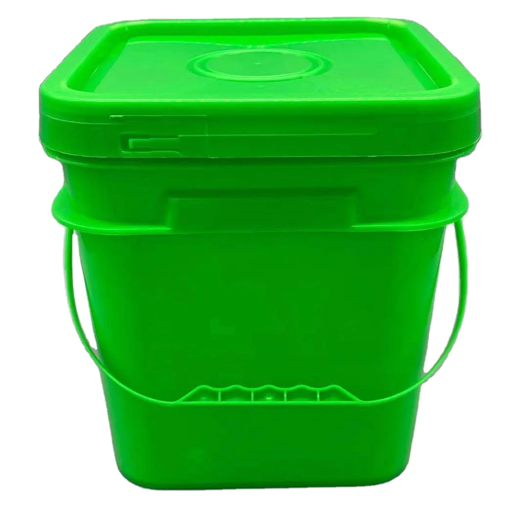 Square 1L to 10L BPA free yogurt bucket airtight thick plastic bucket transparent with lid