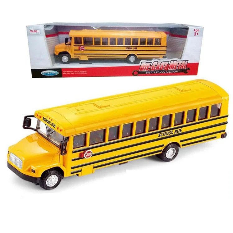 Open Door Sound Flash Light Alloy Car Toy Pull Back School Bus Cars Model Kids Diecast Toy Car