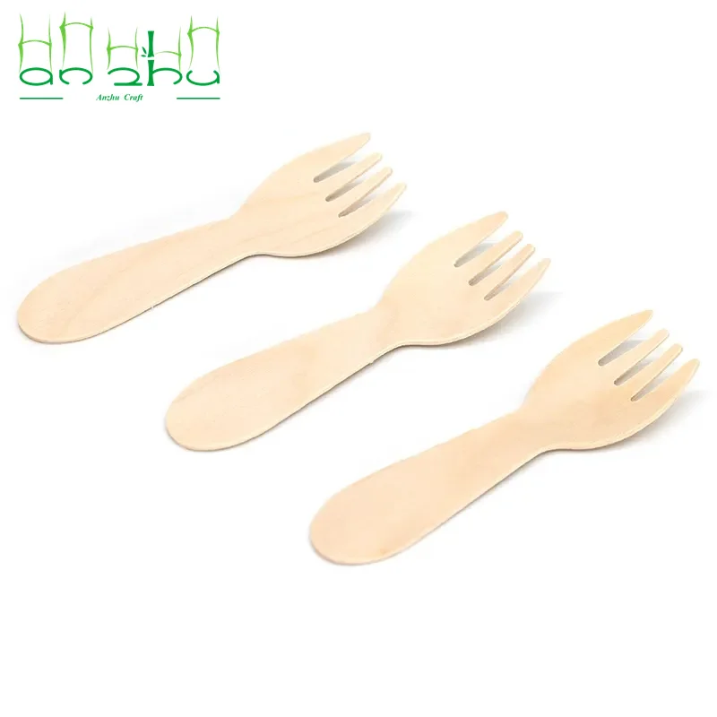 Wholesale Wooden Cutlery Disposable Wooden Fruit Spork