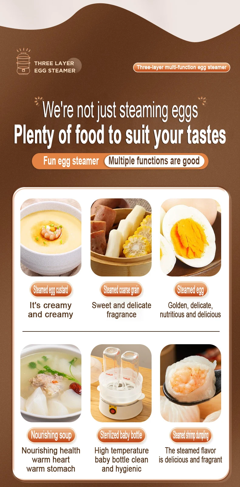 ZY-31 2024 New Kitchen Penguin Quick Egg Poacher Automatic Double Electric Egg Stand Cooker Plastic Housing for Household Use