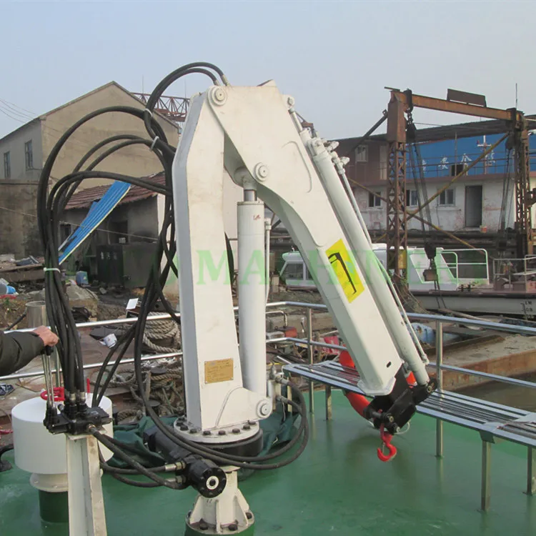 0.35T3.5M marine crane Hydraulic Pedestal Telescopic Boom Marine Deck Yacht Crane