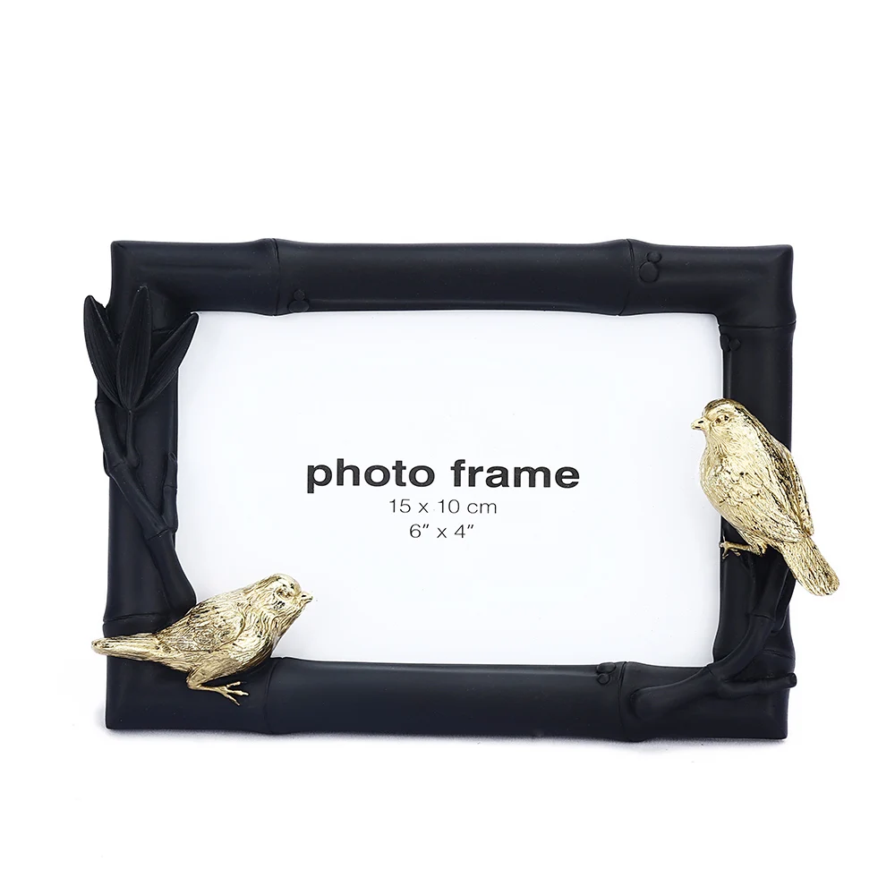 
2021new Product Table Photo Resin Bird Black Picture Frame For Sale 