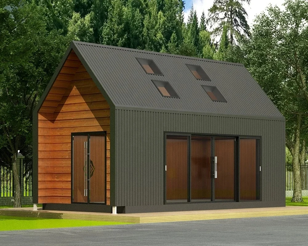 Factory Price Wholesale prefabricated A Frame green house metal frame Tiny A-frame Prefabricated Barn House