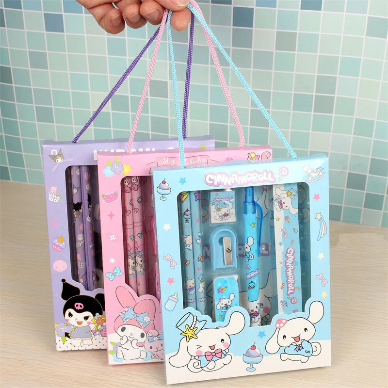 D-07048 Gift stationery suit gift box automatic pencil sharpener combination suit kindergarten class prizes wholesale