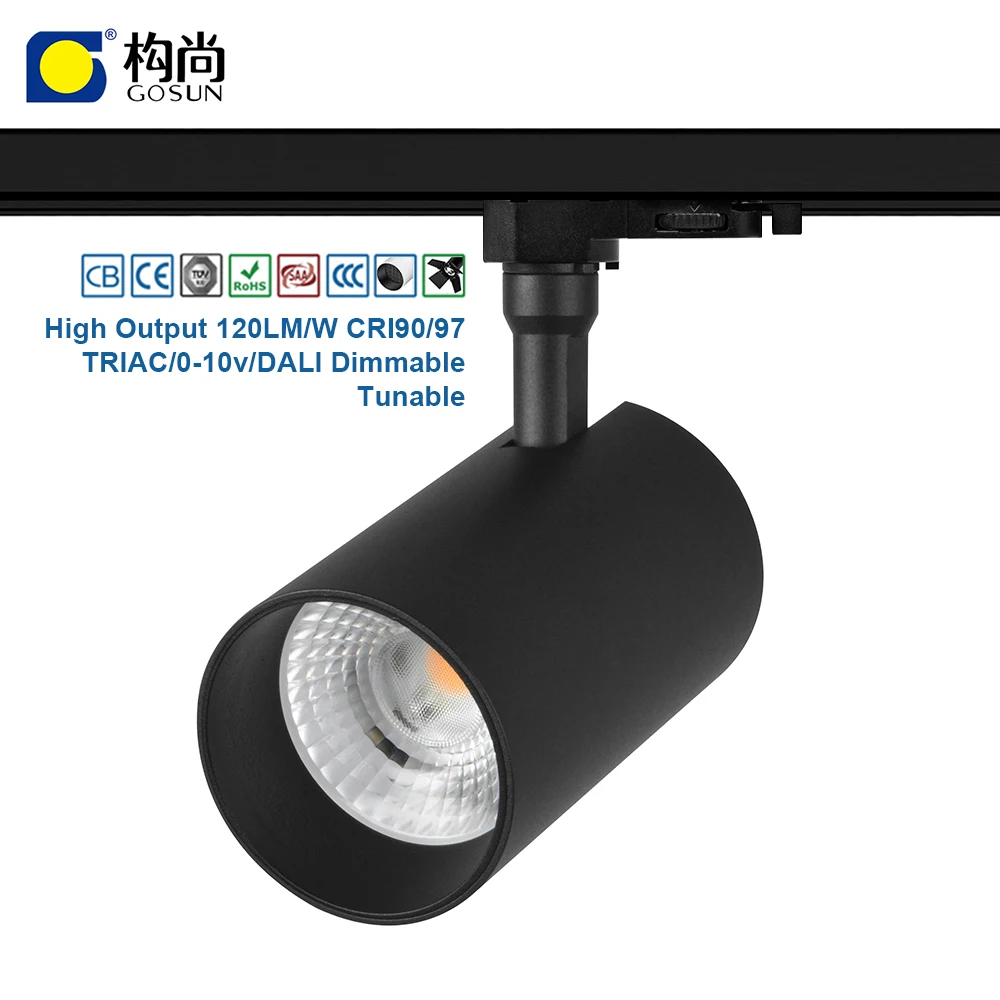 19.8USD anti-glare 3 phase 20W LED track light with 5 years warranty
