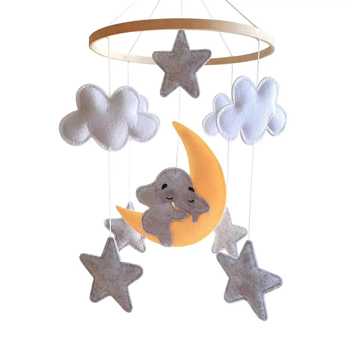 Teforeco Boho africa tropical jungle animal safari newborn hanging present white grey neutral baby mobile and nursery cot mobile