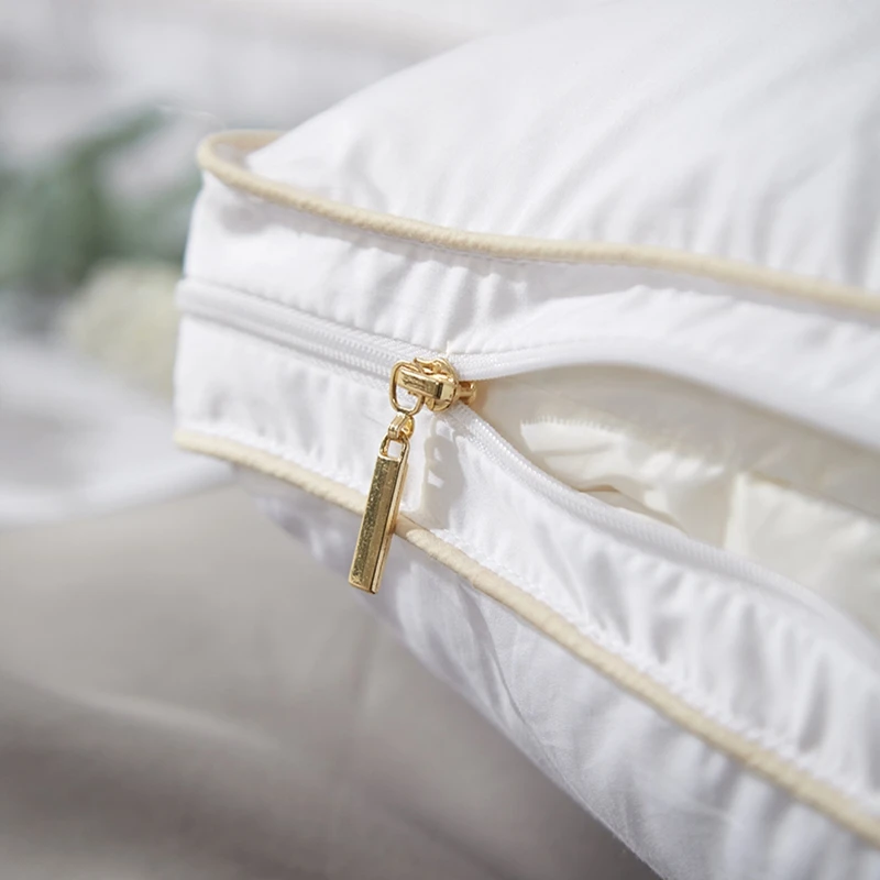 Wholesale 5 star hotel pillow white healthy duck goose down pillow custom soft bed sleeping pillows