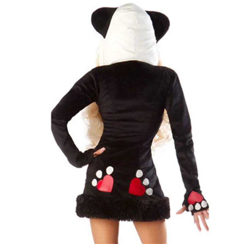 Sexy Black and White Panda Christmas Adult Furry Animal Cosplay Costume Halloween Carnival Party Fancy Dress M40300
